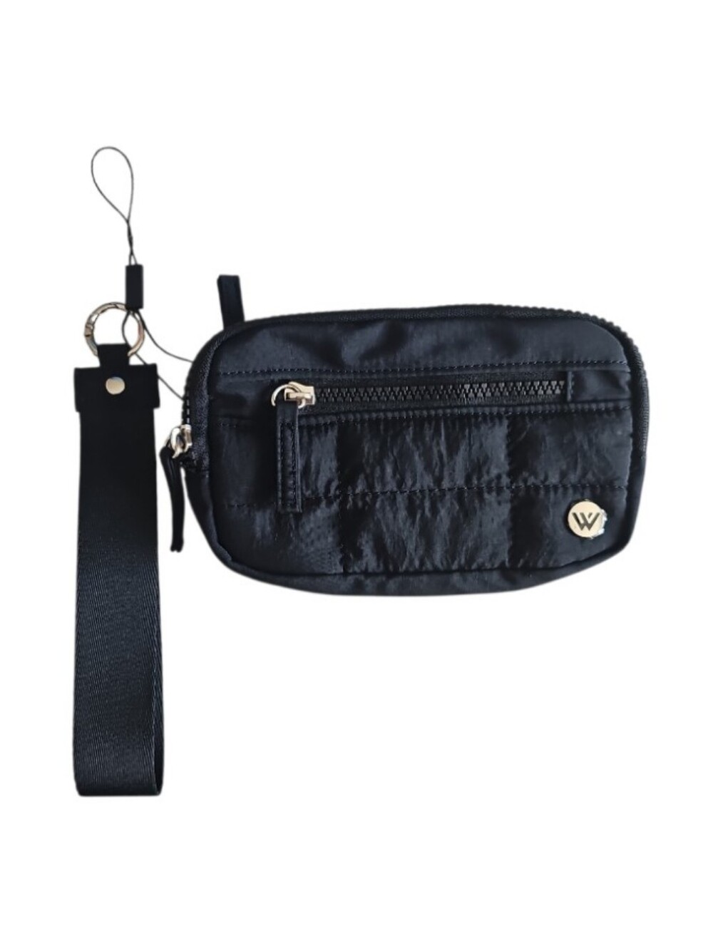 Narwey Black Quilted RFID Wristlet Wallet Women’s Nylon Travel Pouch NWOT